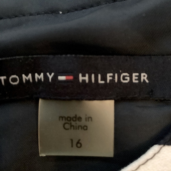Tommy Hilfiger Blue Striped V-Neck Dress Size 16 - Picture 10 of 11